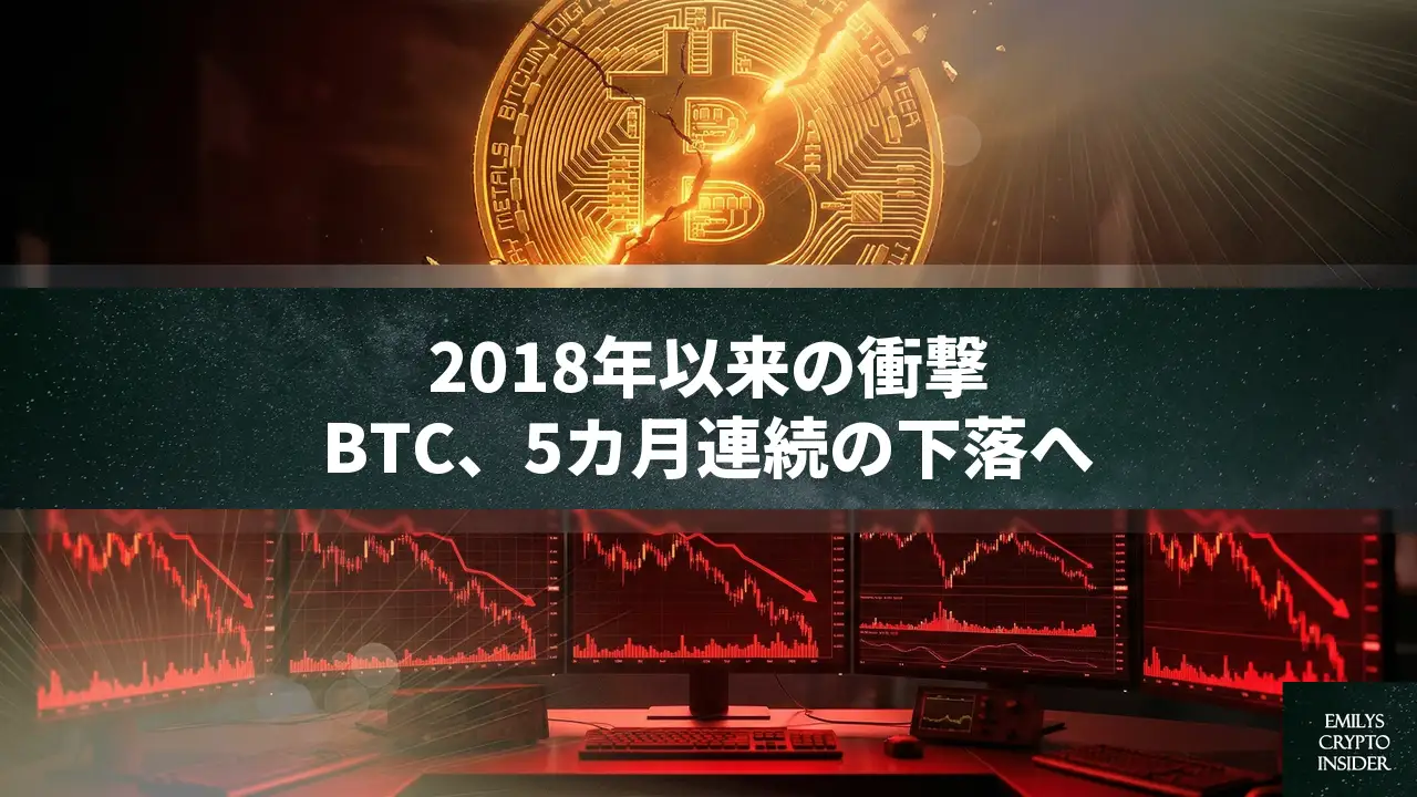 ビットコイン2018年以来の5カ月連続下落へ、ETF流出38億ドルと地政学リスクが直撃