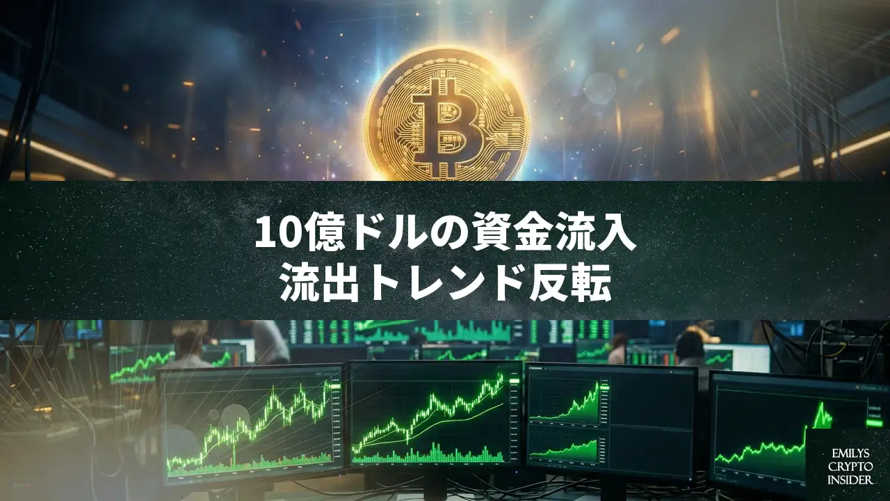 仮想通貨ファンドに10億ドルの純流入、5週連続の流出超に終止符——ビットコイン買い戻し鮮明に