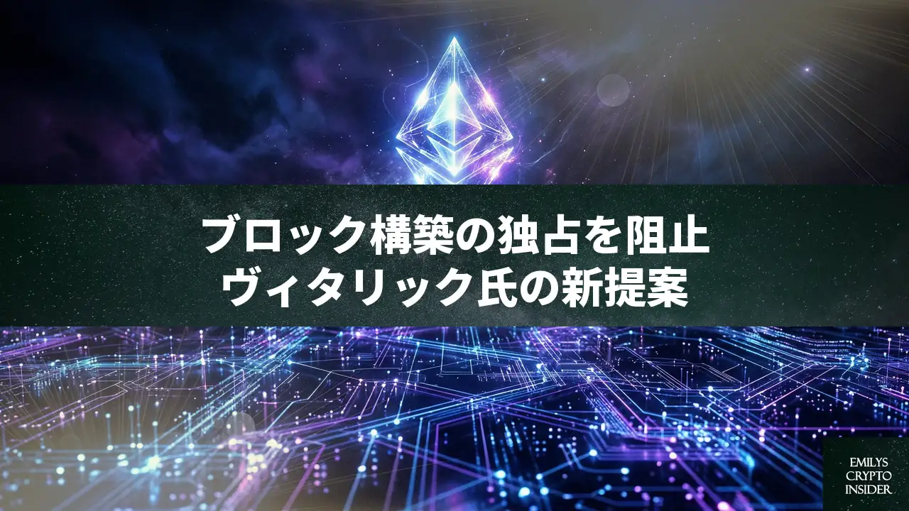 ヴィタリック氏、イーサリアムの「ブロック構築」中央集権化を防ぐ新提案を公開