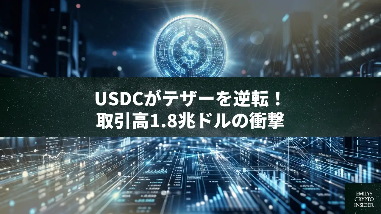 USDCがテザーを逆転、ステーブルコイン取引高が過去最高の1.8兆ドルを記録——市場の「買い余力」回復鮮明に