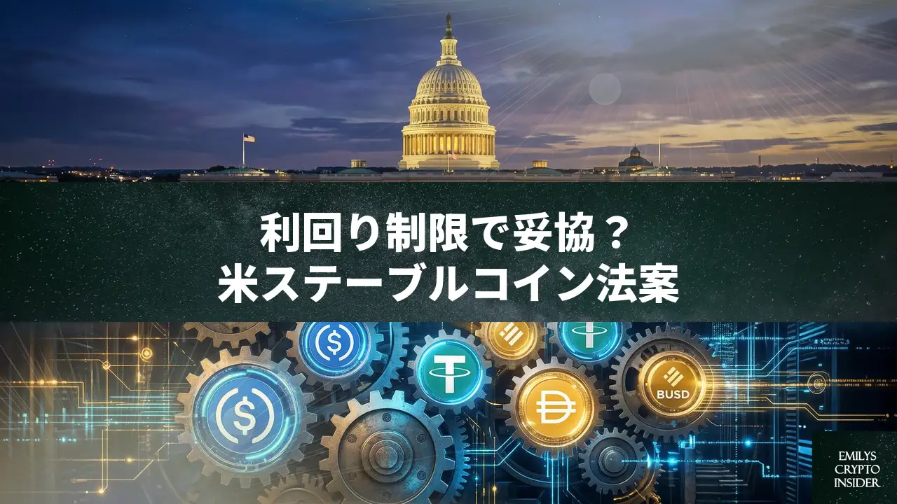 米上院、ステーブルコイン利回り制限で妥協案模索——銀行業界の反発回避と法案成立を狙う