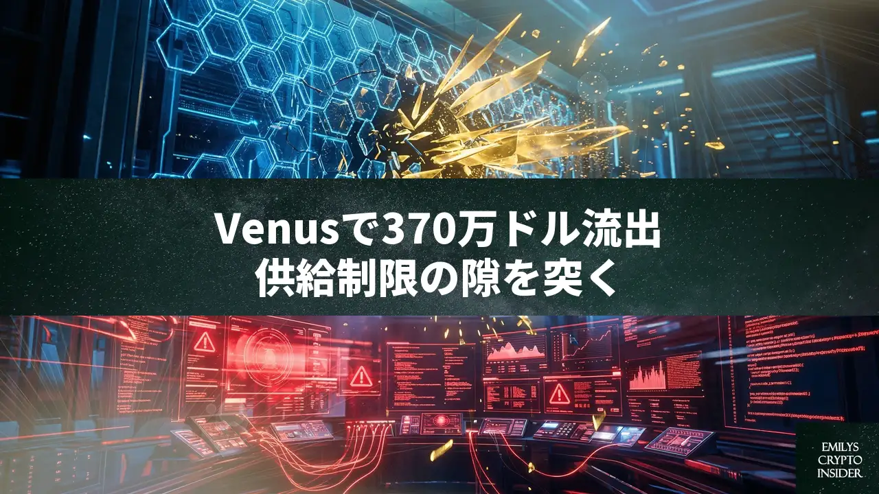 Venus Protocolで370万ドルの流出被害、THEトークンの供給制限を悪用
