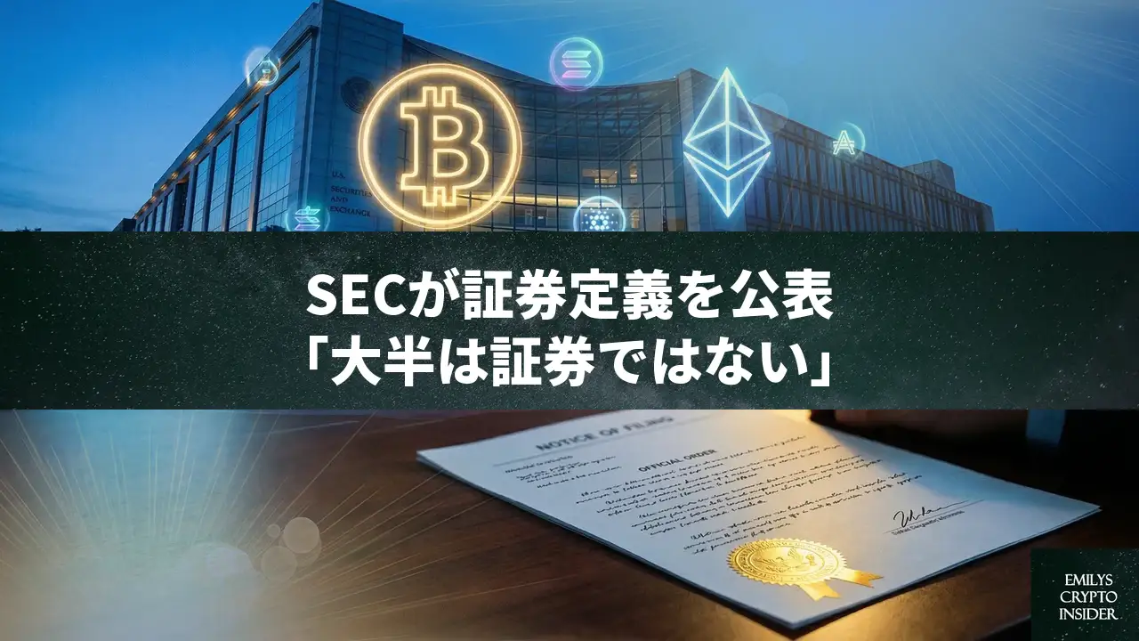 米SECが暗号資産の証券定義を初公開——「大半は証券ではない」と明言