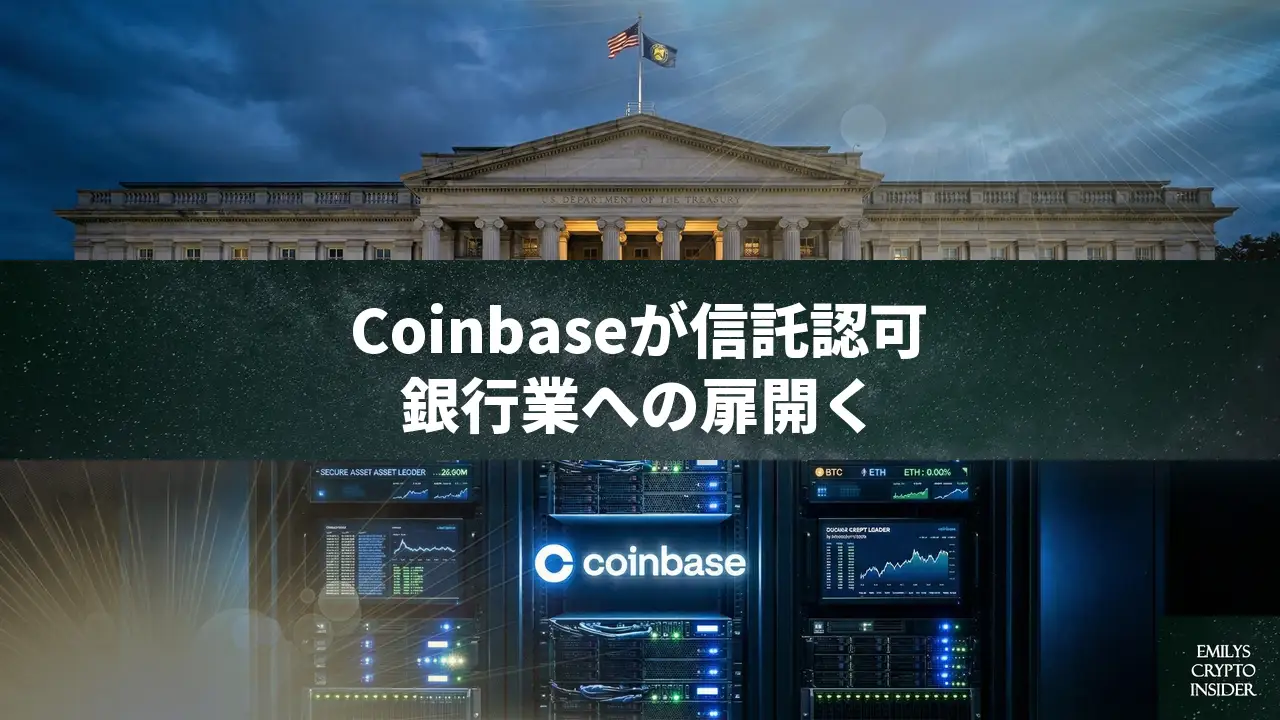 Coinbaseが米国信託認可を条件付きで取得、暗号資産取引所の銀行業参入に道筋