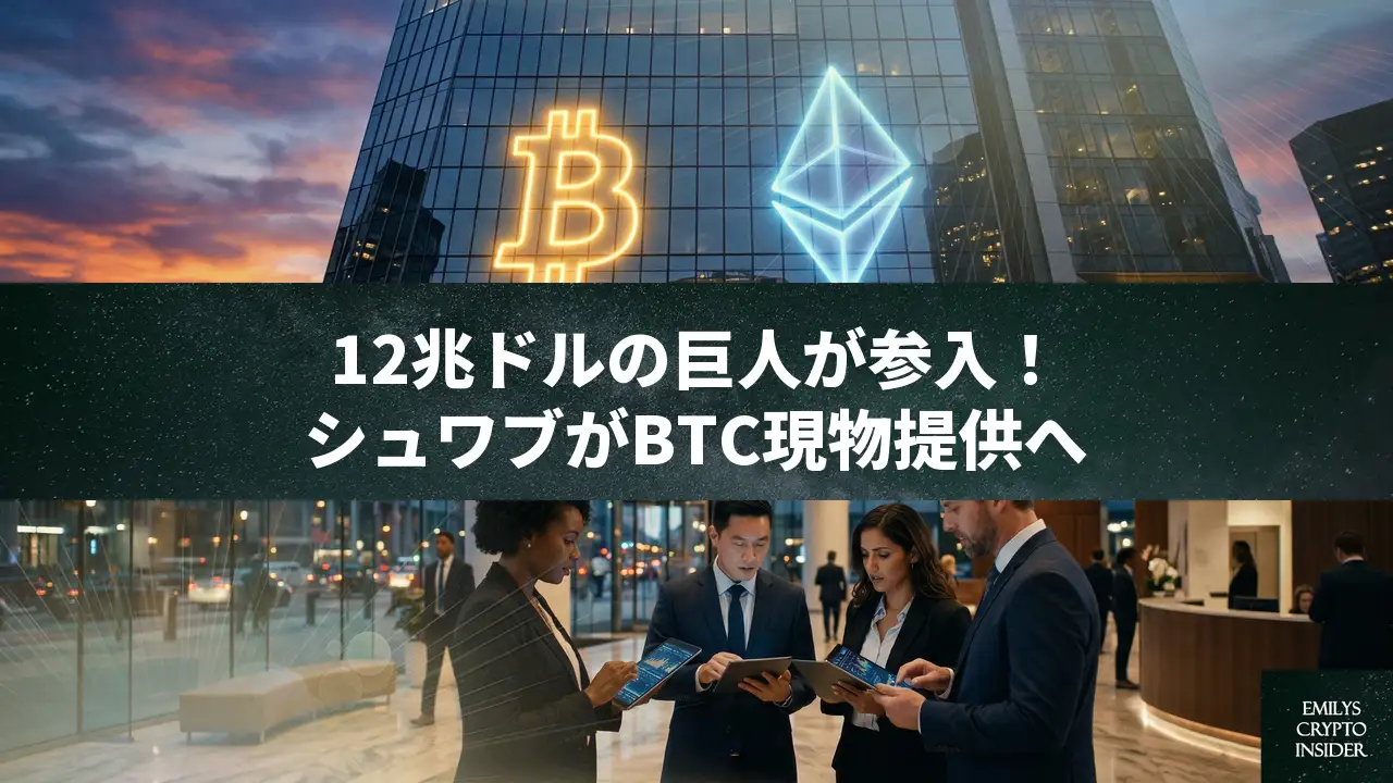 チャールズ・シュワブがビットコイン現物取引へ：12兆ドルの巨人が動く
