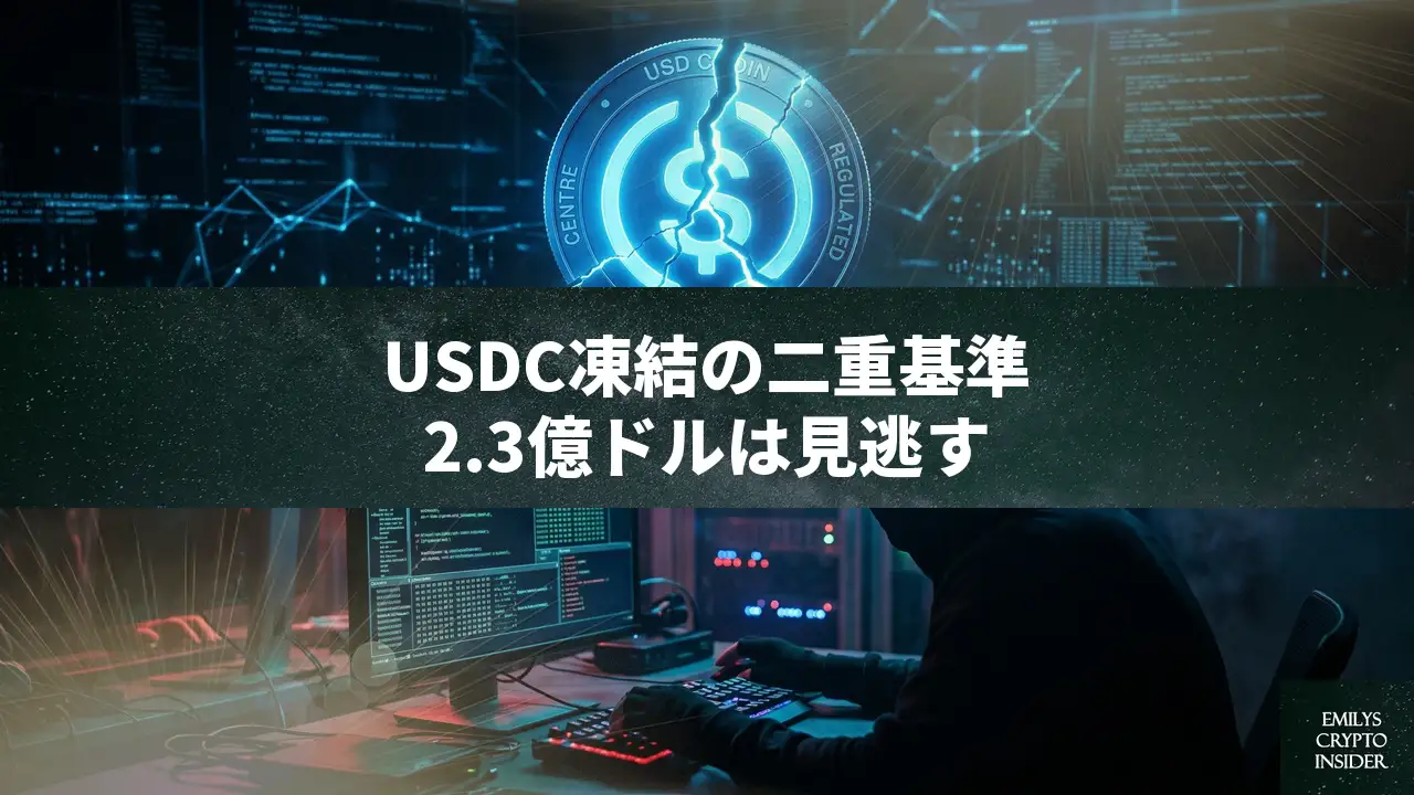 CircleのUSDC凍結に二重基準か 2.3億ドル盗難時は無視、正当口座は凍結