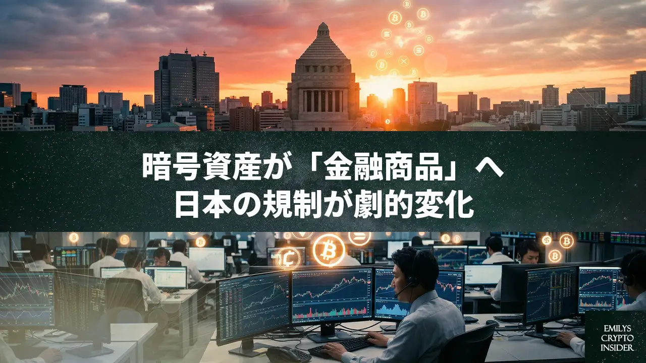 日本政府が暗号資産を「金融商品」に格上げ、インサイダー規制と20％減税へ前進