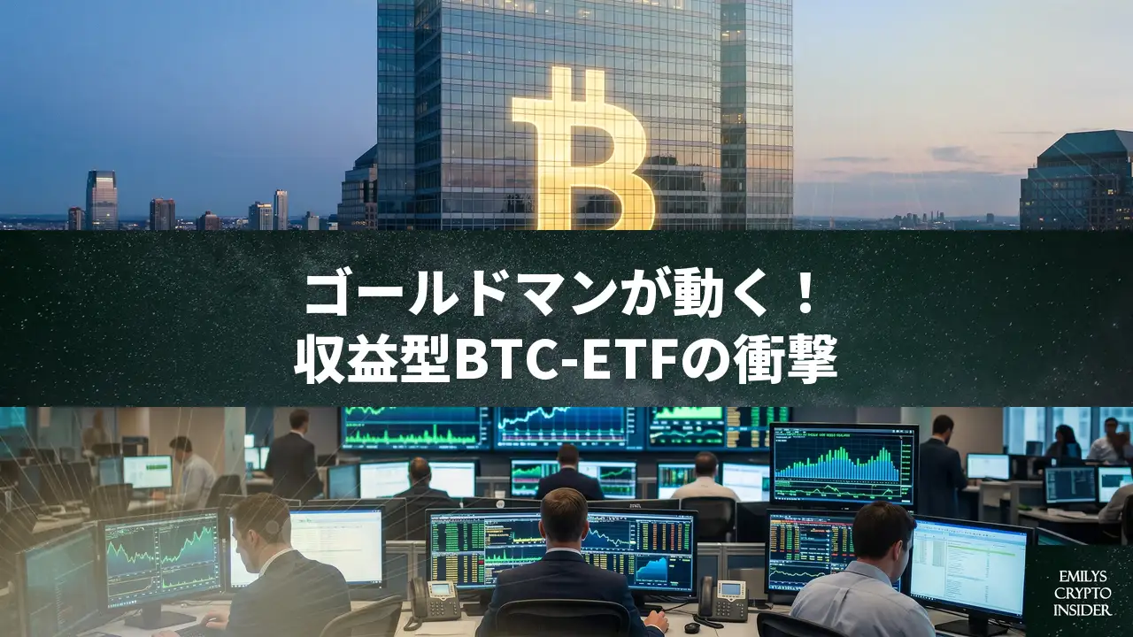 ゴールドマン・サックスがビットコイン収益型ETFを申請、利回り重視の投資家へ新たな選択肢