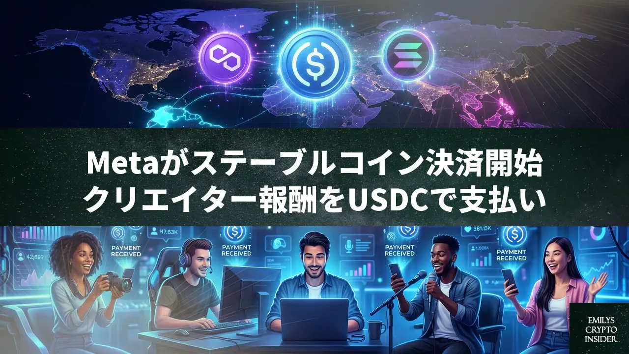 Metaがクリエイター報酬にUSDC採用、Stripeと連携で暗号資産決済に再参入