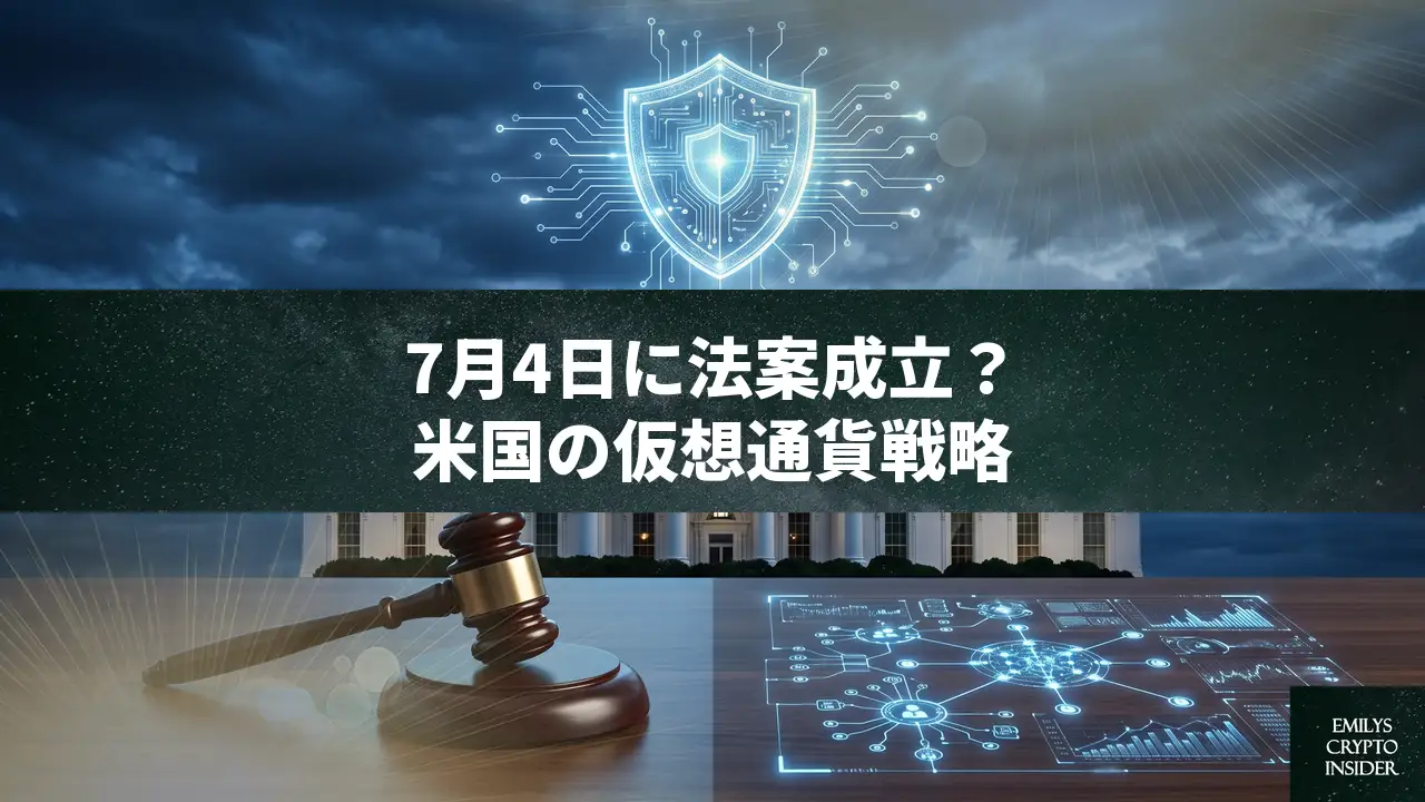 米政府、仮想通貨規制「Clarity Act」の7月4日成立を目指す。ステーブルコイン利回り制限やSECの姿勢変化が焦点