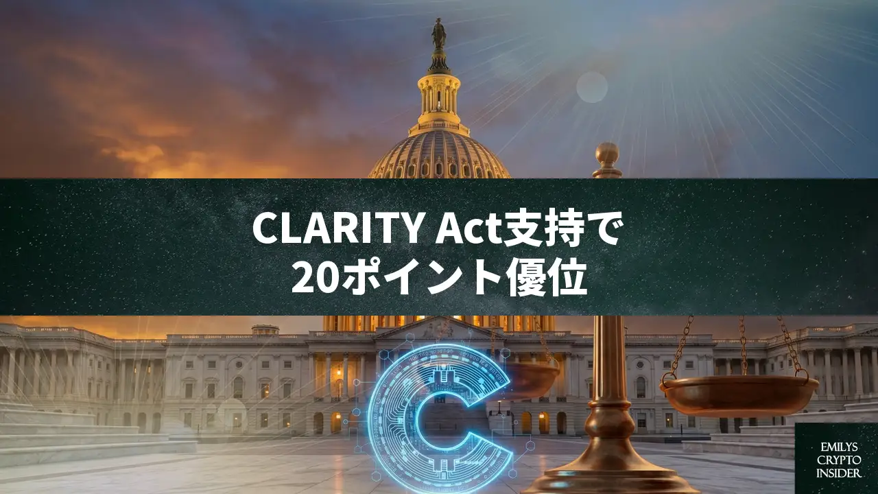 CLARITY Act支持で20ポイントの選挙優位、HarrisX調査が示す