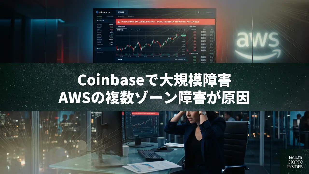 Coinbase大規模障害、AWS障害が引き金に。人員削減と赤字決算の中で信頼問われる