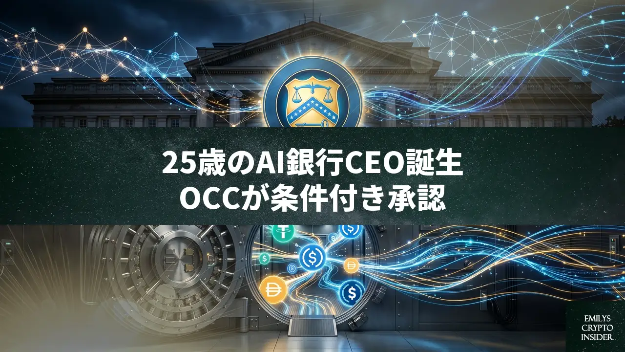 25歳CEOのAI銀行がOCC条件付き承認、米ステーブルコイン決済で新時代の幕開け