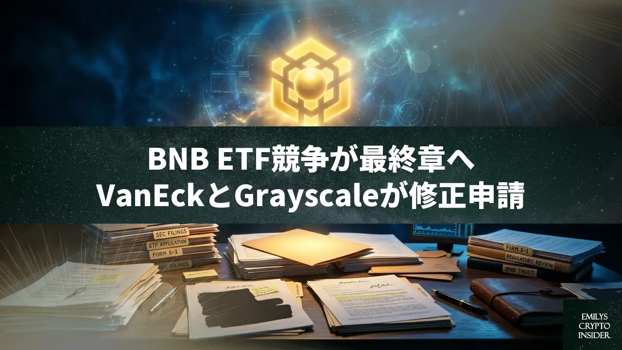 VanEckとGrayscaleがBNB ETFを修正申請、次世代アルトコインETF競争が最終段階へ