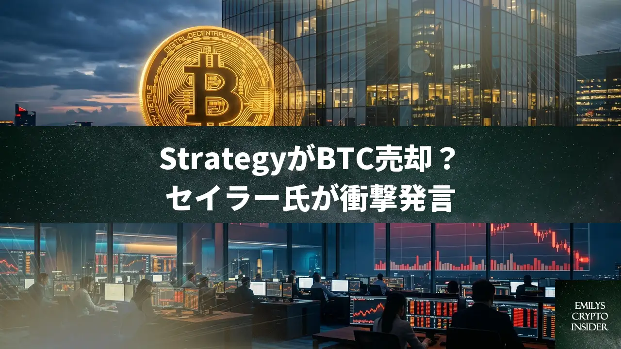 Strategyがビットコイン売却の可能性、セイラー氏が言及