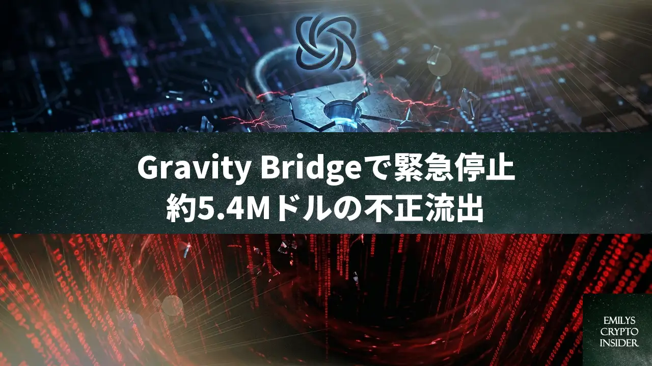 Gravity Bridgeで約5.4Mドル不正流出、署名鍵の侵害か