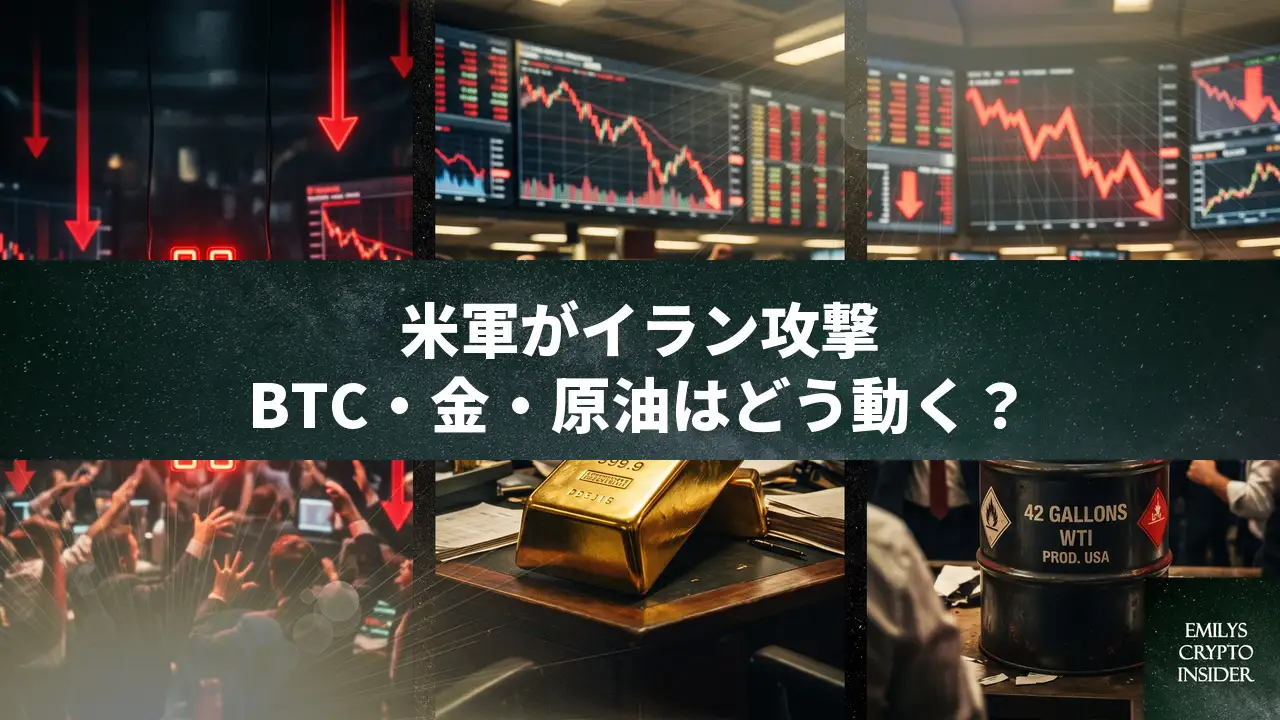 米軍がイランを攻撃、BTCは6.1万ドル台へ。原油・金も急変動