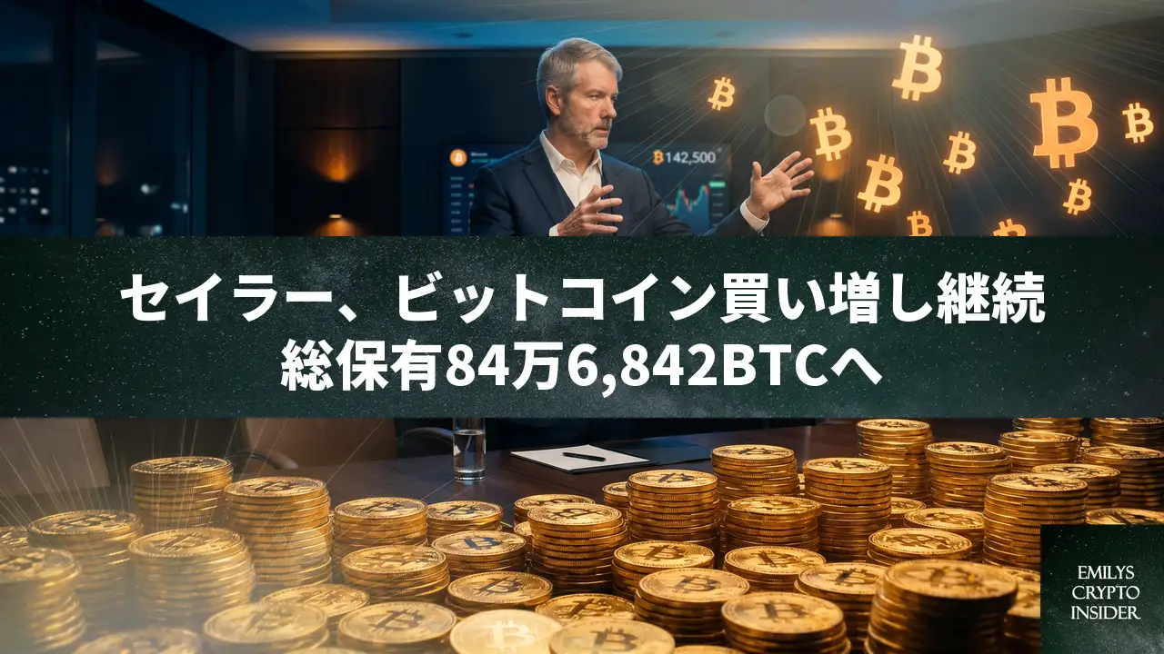 Strategyが1,587BTCを約1億ドルで購入、保有84万6,842BTCに