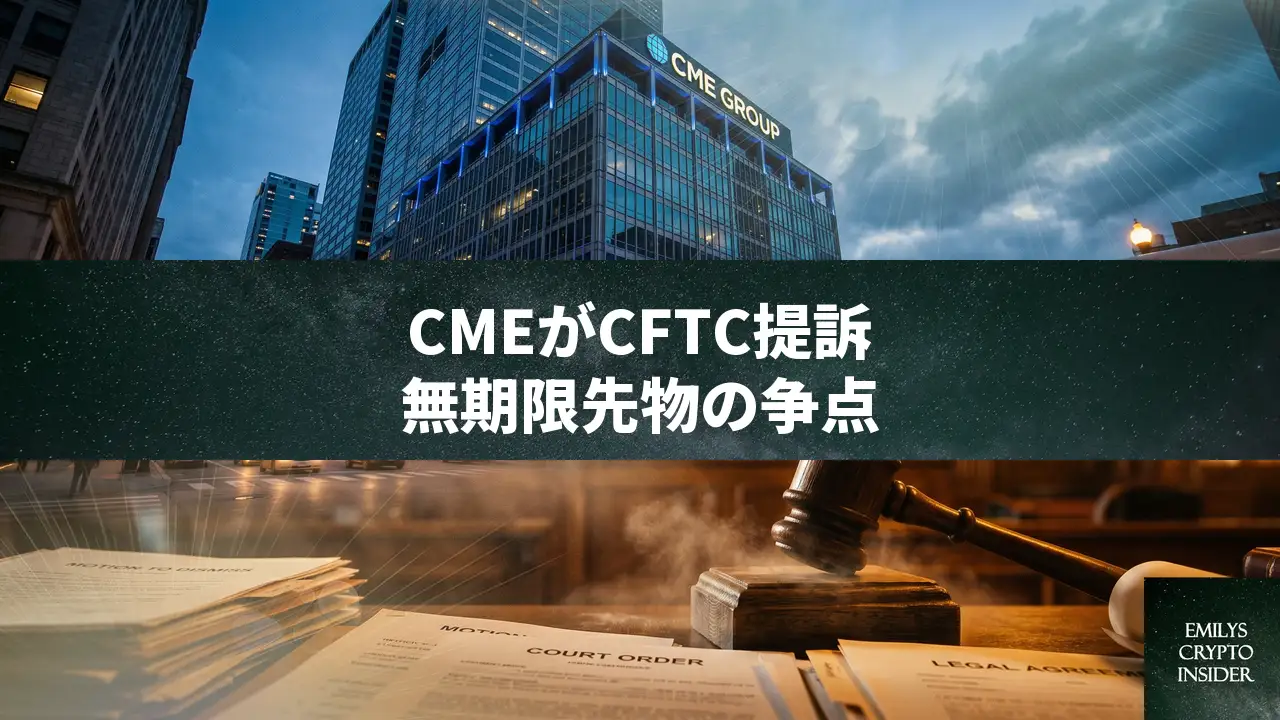 CMEグループがCFTCを提訴へ、無期限先物の承認めぐり法廷闘争に