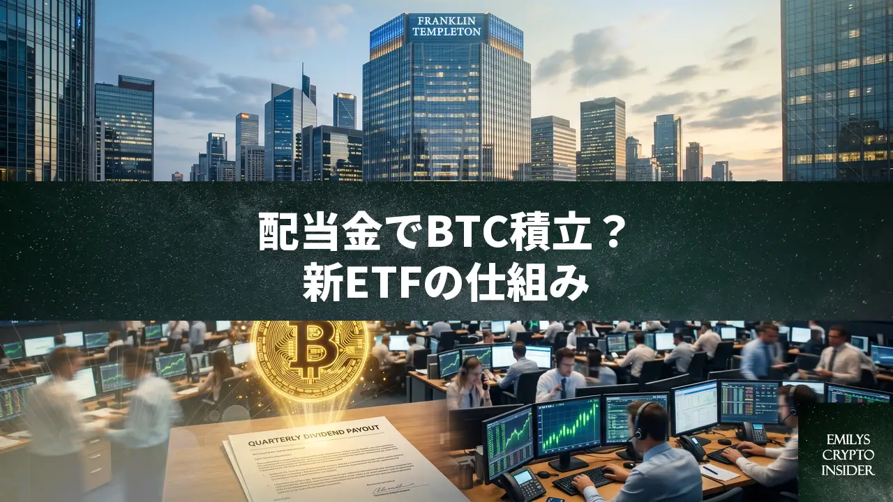 フランクリンが株式ETFでBTC積立申請 配当金を自動で暗号資産に変換