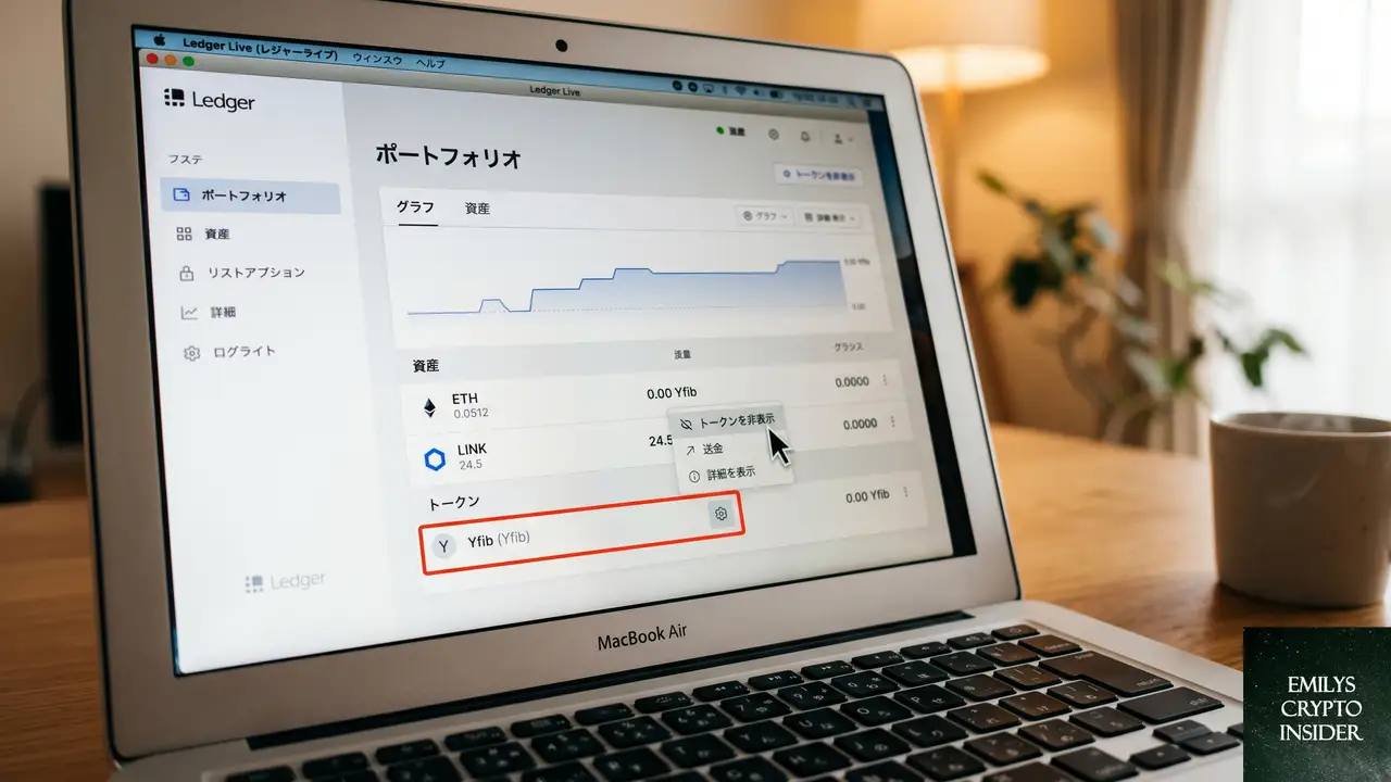 Ledger Liveで怪しいトークンを非表示にする手順
