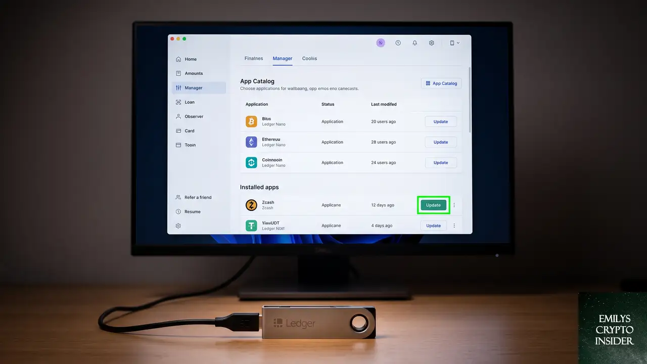 Ledger Live と Zcash アプリを最新の状態にする手順