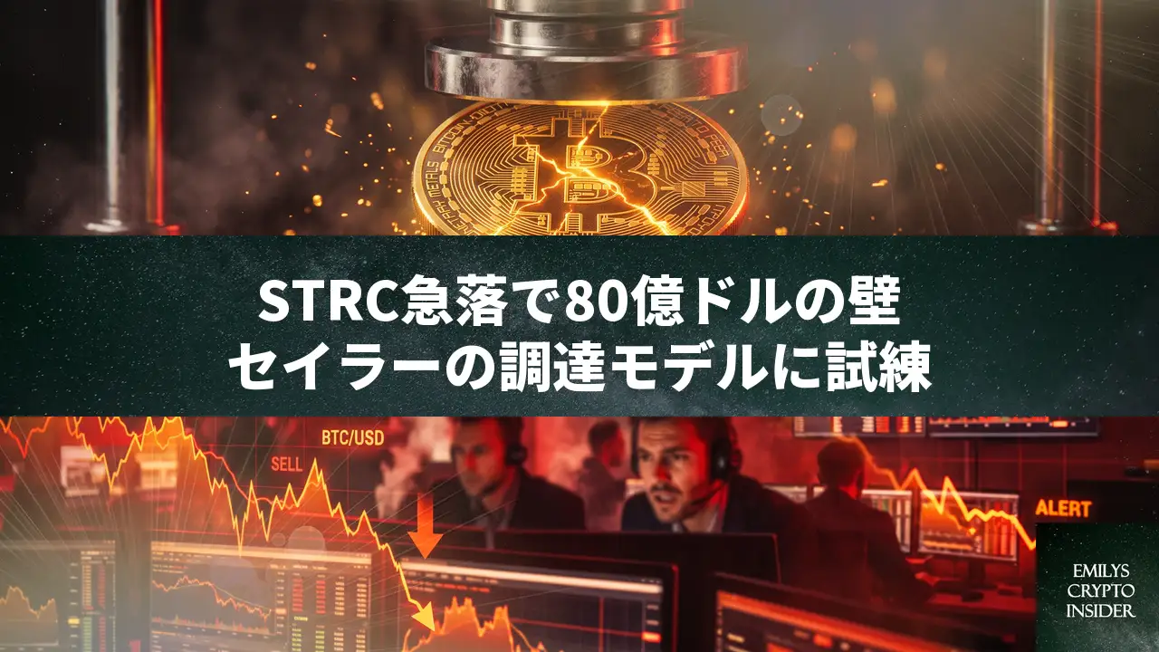 StrategyのSTRCが額面25%割れ、ビットコイン調達モデルに試練
