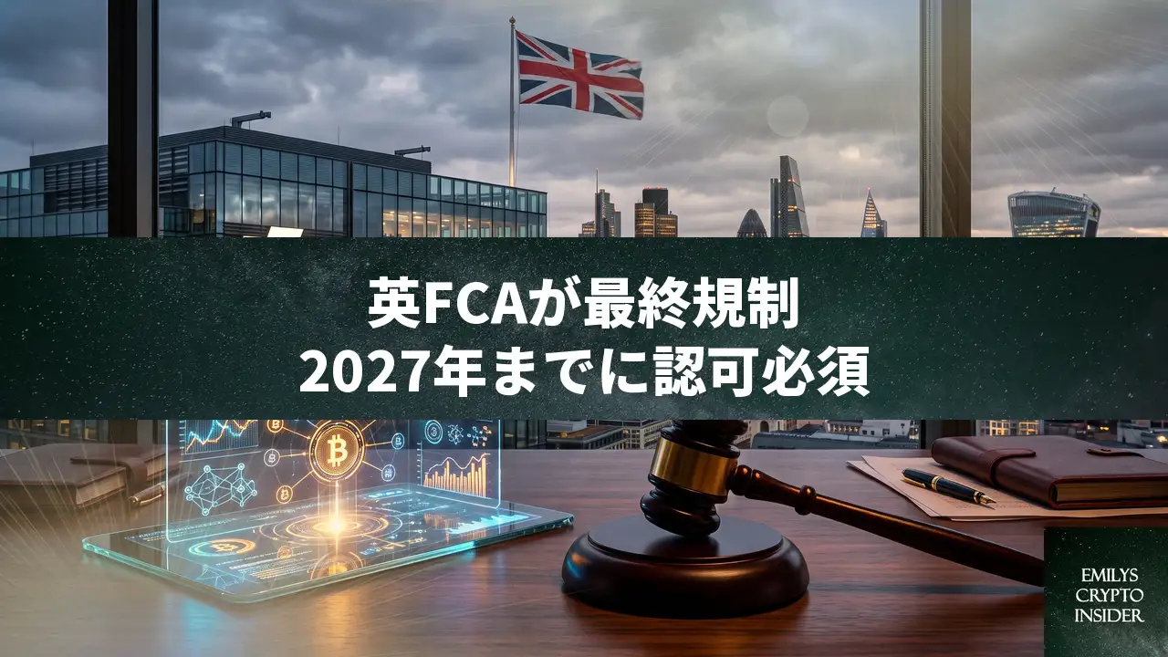 英国FCAが暗号資産の最終ルール策定、2027年までに認可必須へ
