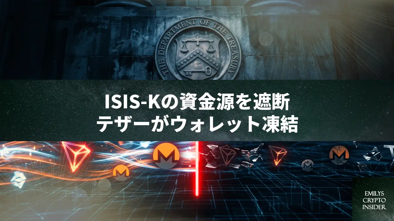 米財務省がISIS-Kの暗号資産アドレス100件超を制裁、テザーが資金凍結で対応