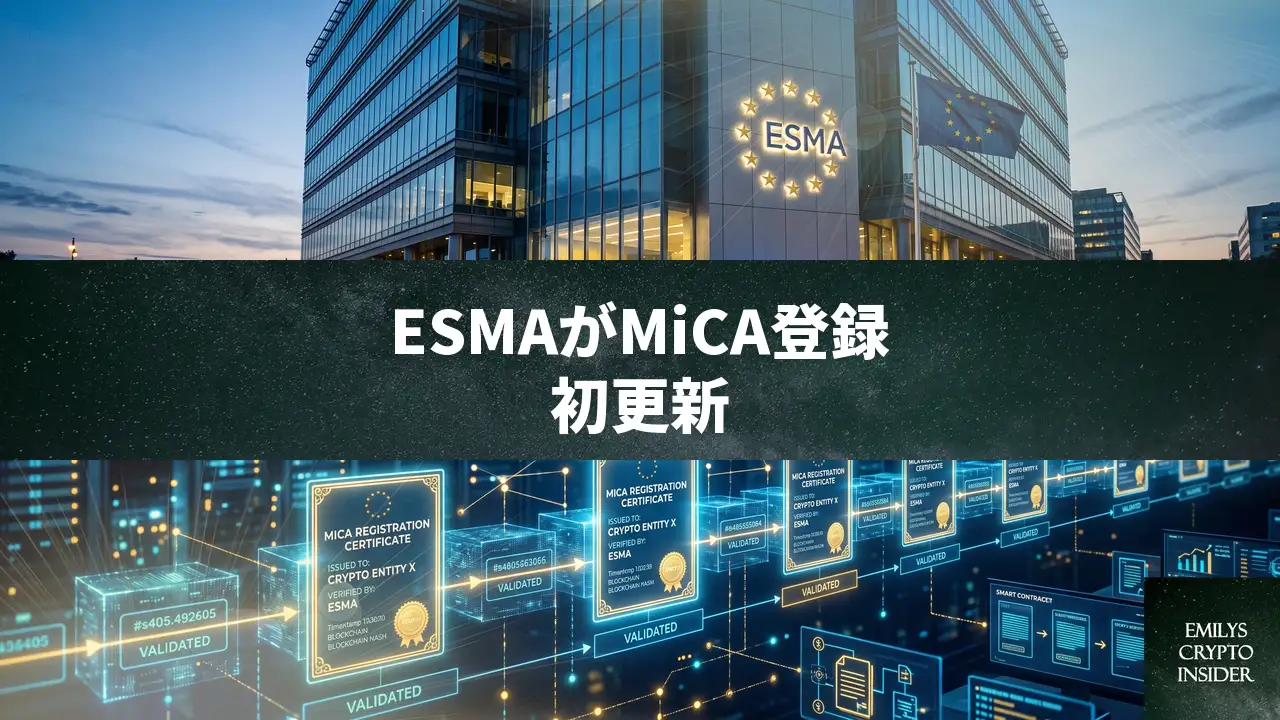 ESMAがMiCA登録を初更新、スタンダードチャータードが認可取得