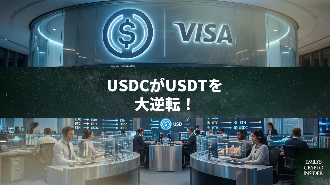 USDCがUSDTを圧倒、Visaデータが示すステーブルコイン市場の大逆転