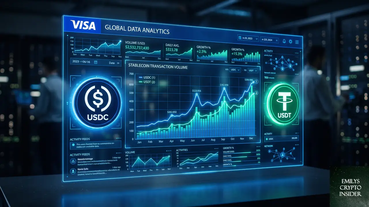 Visaが示す決定的データ、USDCが数量面でUSDTを突き放す