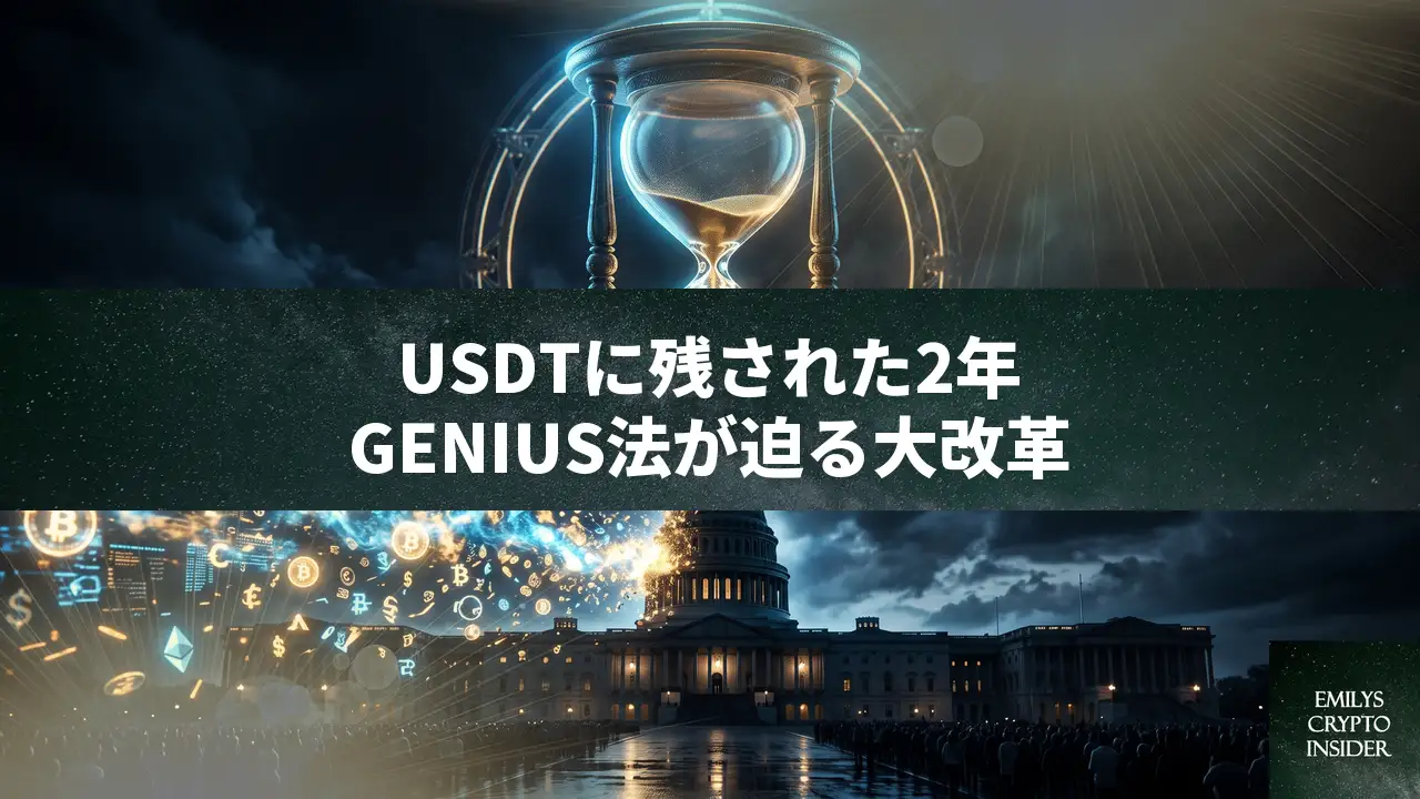 TetherのUSDT、米国取扱いに2年の猶予。GENIUS法で迫られる大改革