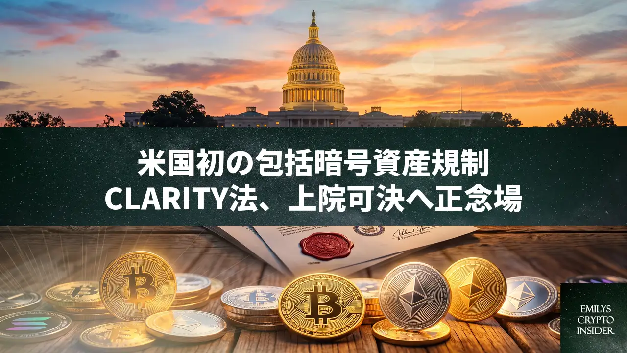 CLARITY法、上院可決へ正念場 ホワイトハウス首席交渉官が軍務再延期