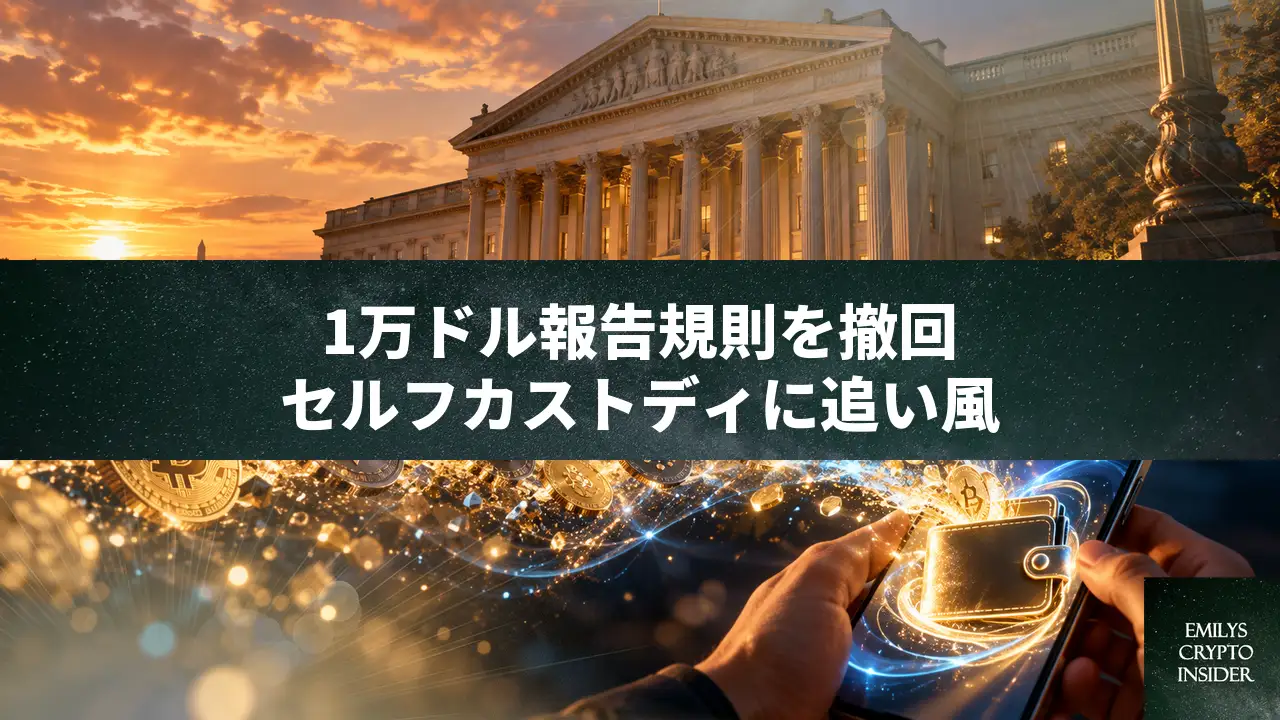 米FinCENが1万ドル報告規則を撤回。セルフカストディ規制が消滅