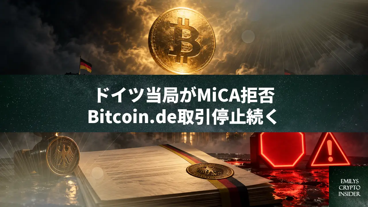 ドイツ当局がBitcoin.deのMiCA申請を拒否、取引停止が長期化