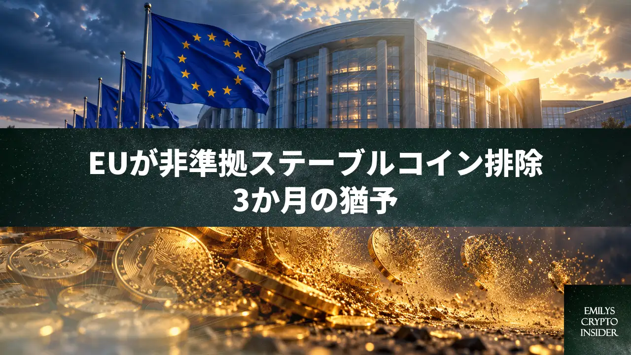EU規制当局、非準拠ステーブルコイン排除を3か月以内に要求