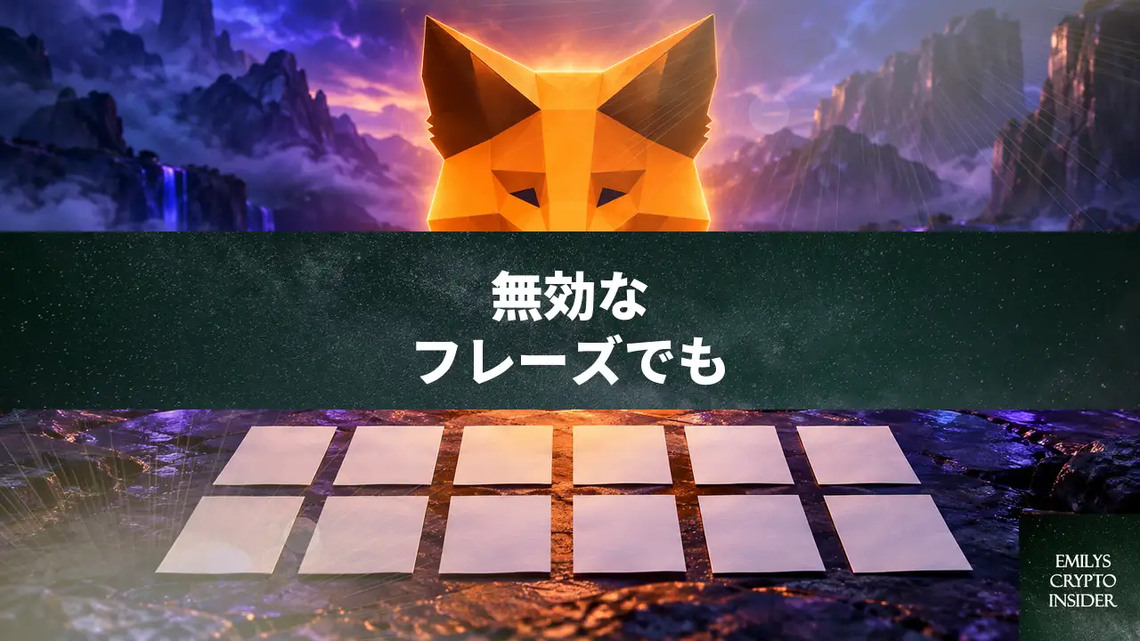 MetaMaskのシークレットリカバリーフレーズが無効と言われる時の対処法