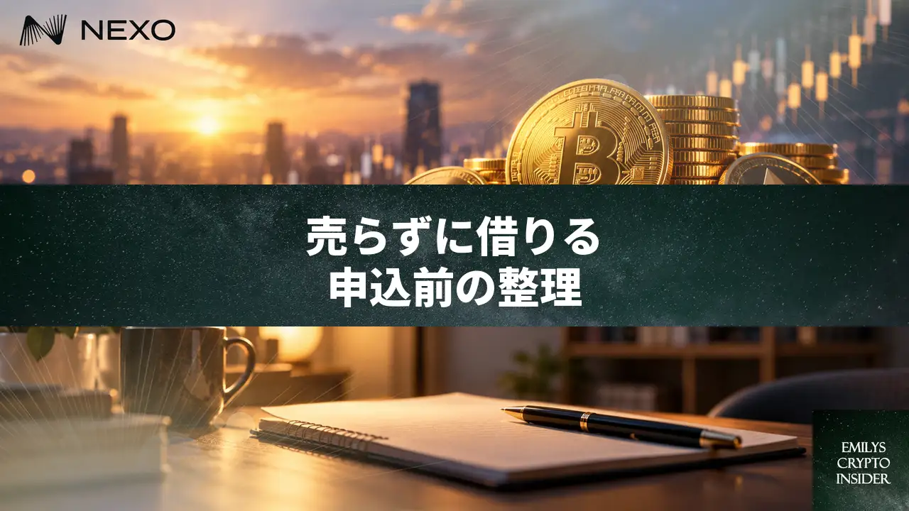 暗号資産のクレジットライン申込の前に、Nexoで決めておくこと