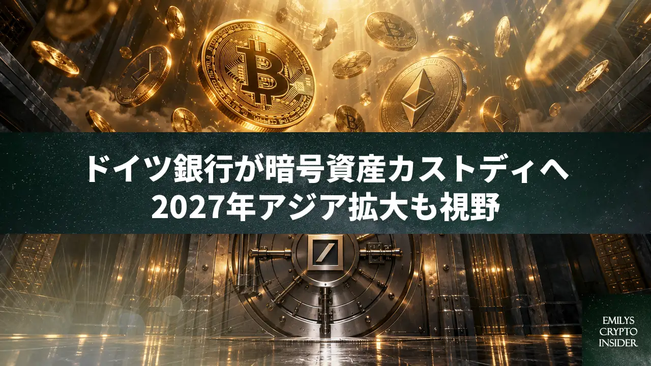 ドイツ銀行が暗号資産カストディ開始へ、2027年アジア拡大を計画