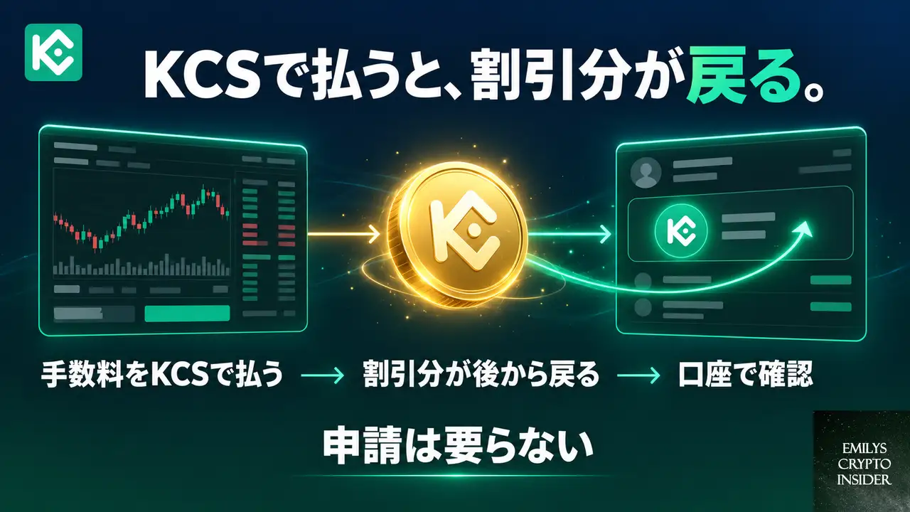 KuCoinの手数料をKCSで払うと還元が戻る仕組み