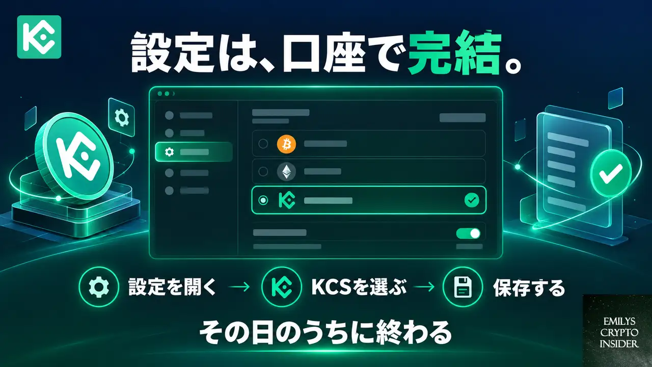 KCSで手数料を支払う設定の流れ