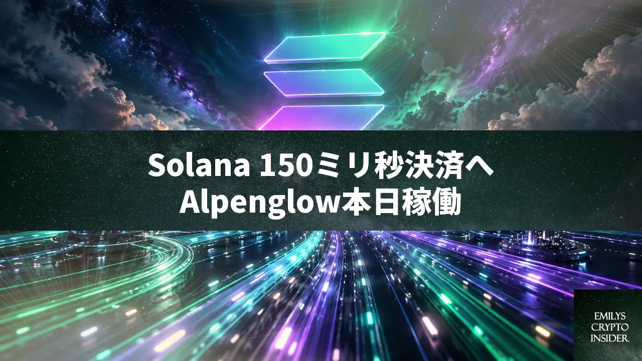 SolanaのAlpenglowが本日稼働、決済速度6秒から150ミリ秒へ