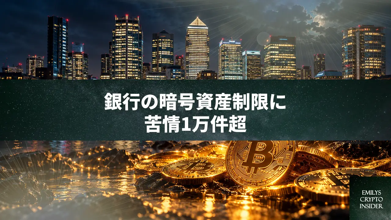 英国銀行の暗号資産制限に苦情1万件超。ハブ構想と実態の矛盾