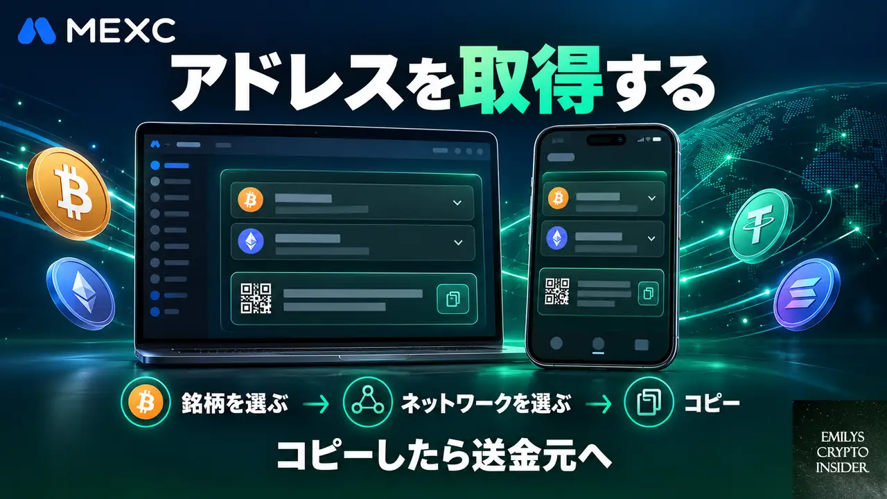 MEXCで入金アドレスを取得する手順